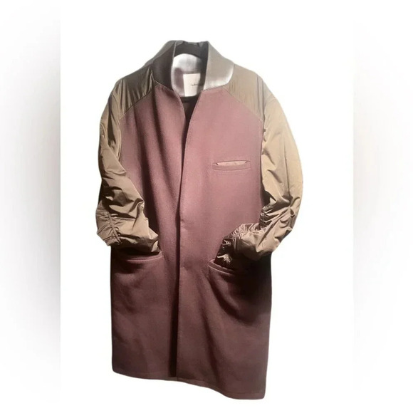 Vintage Mark FAIRWHALE nylon wool green 2 snap pockets overcoat jacket XXL - Picture 1 of 6
